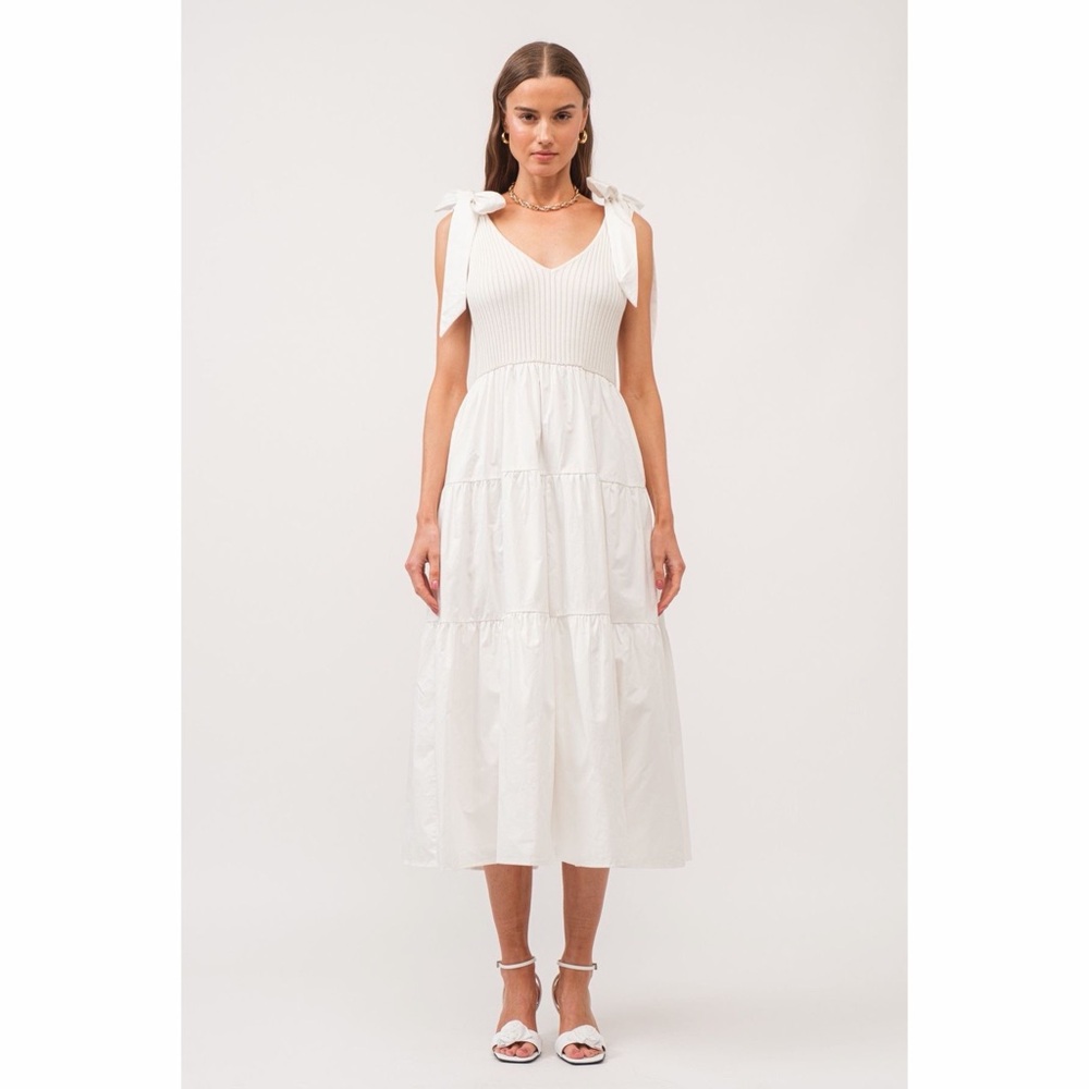 Sofie the Label Sienna Rib-Knit Tiered Midi Dress